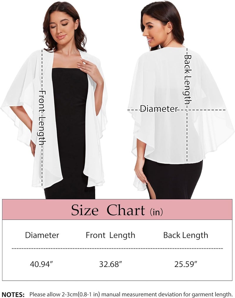CHICGAL Shawls and Wraps for Evening Dresses Sheer Womens Chiffon Scarf Wedding Bridal Cover Up - Image 4
